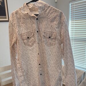 Gibson White Shirt with Red Pattern